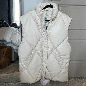 Oversized Vegan Leather Puffer Vest